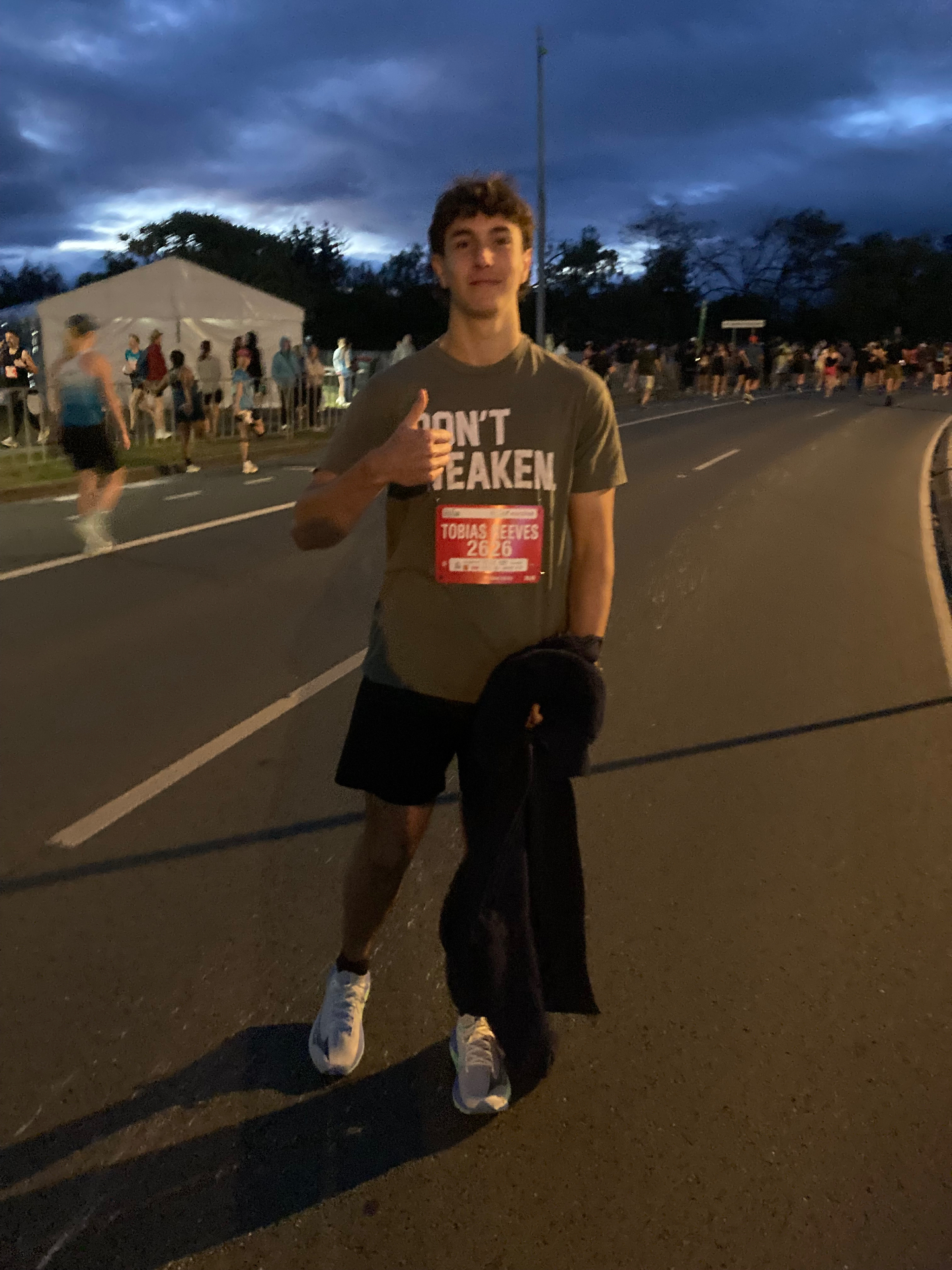 Toby Reeves on race day at the Sunshine Coast Marathon